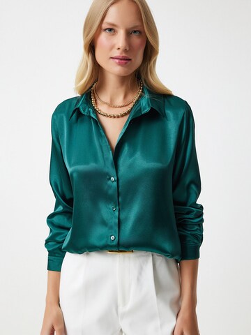 Happiness İstanbul Blouse in Groen: voorkant