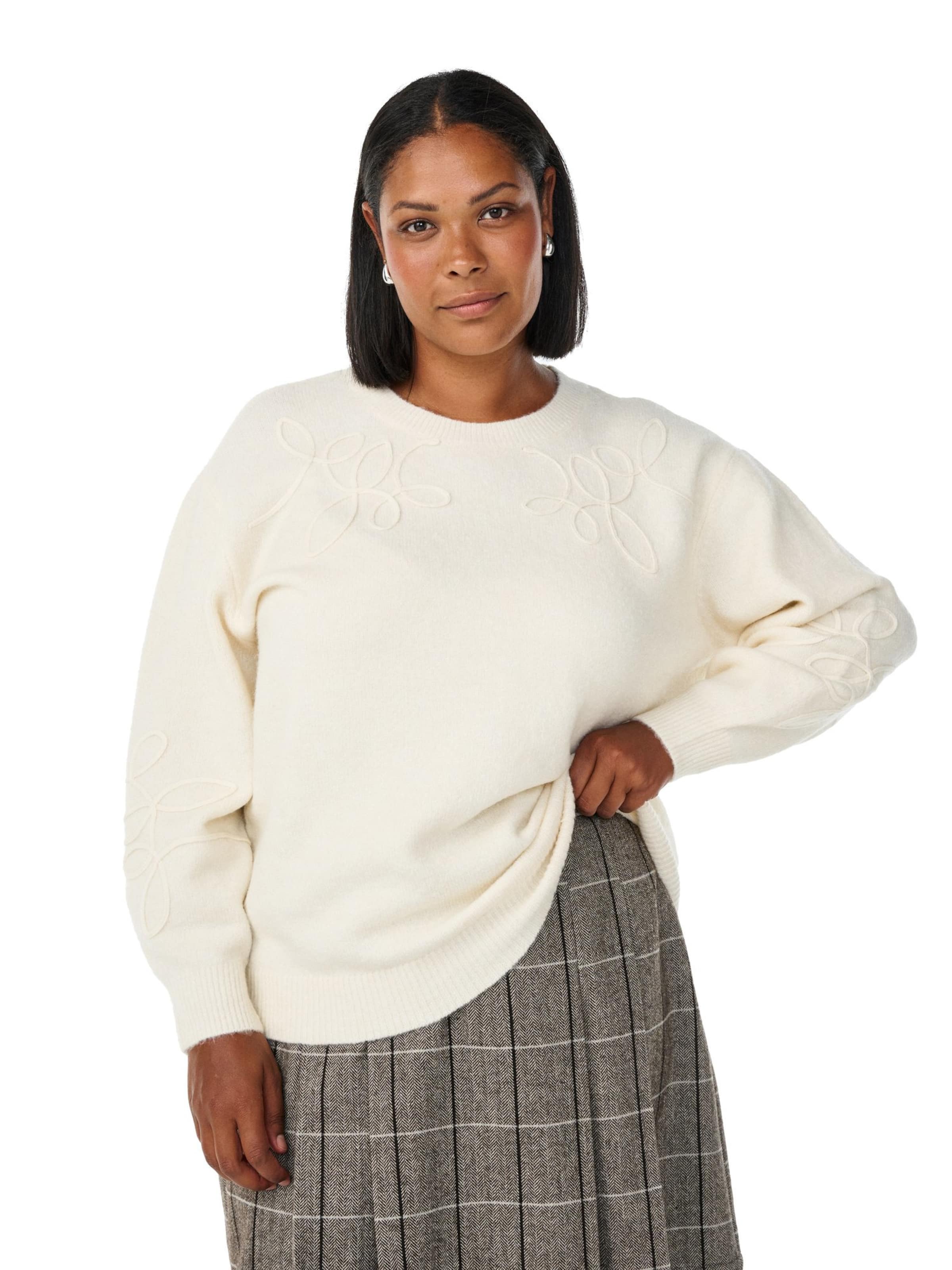 Zizzi Pullover 'MALVA' i hvid: forside