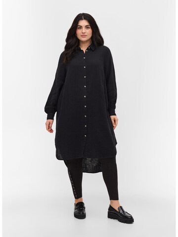 Zizzi Bluse 'XPANO' in Schwarz