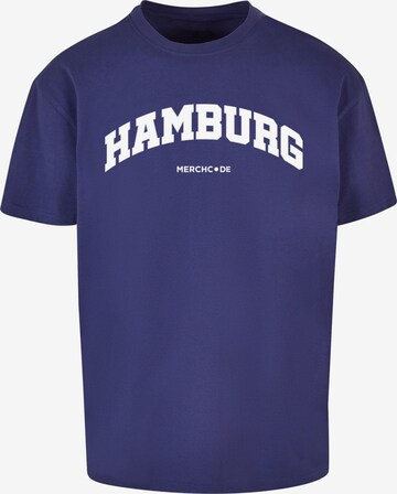 Merchcode Shirt 'Hamburg Wording' in Blue: front