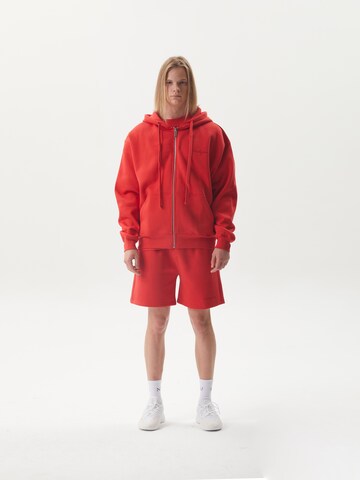 Ossy Homer Sweatshirt 'Zip Hoodie Heavy Cotton 450 Gsm' in Red