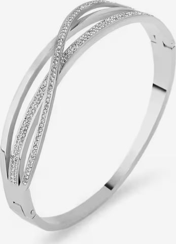 ROUGEMONT Jewellery Bracelet 'Moderner Damen Armreif mit Zirkonia Besatz 18cm' in Silver: front