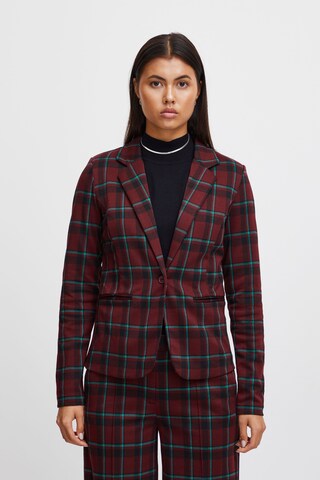 ICHI Blazer 'Ihkate Checko Bl' in Red: front