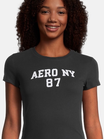 AÉROPOSTALE Shirt 'AUG AERO NY 87' in Black