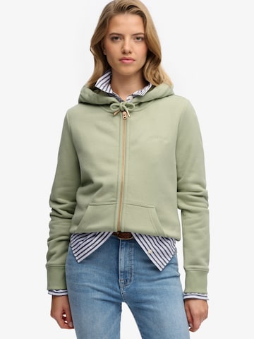 Superdry - Casaco em moletão 'ESSENTIAL' em verde: frente
