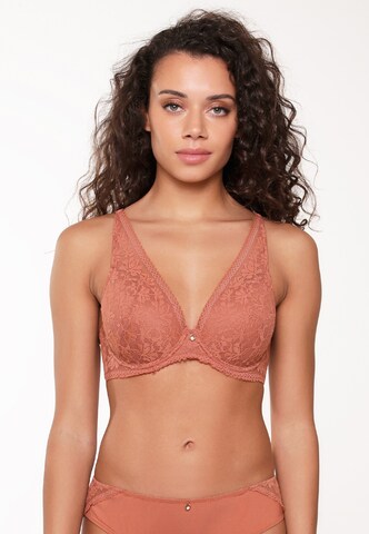 LingaDore Triangle Bra in Brown: front