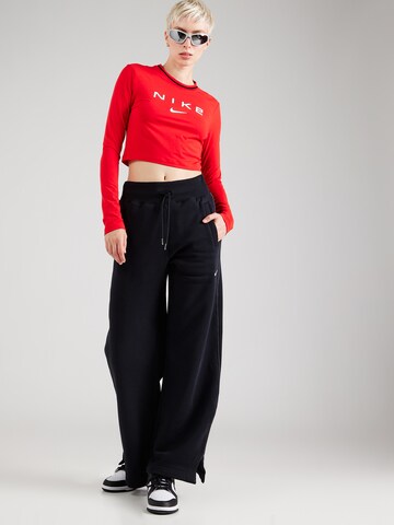 Nike Sportswear Wide leg Trousers 'PHNX FLC' in Black