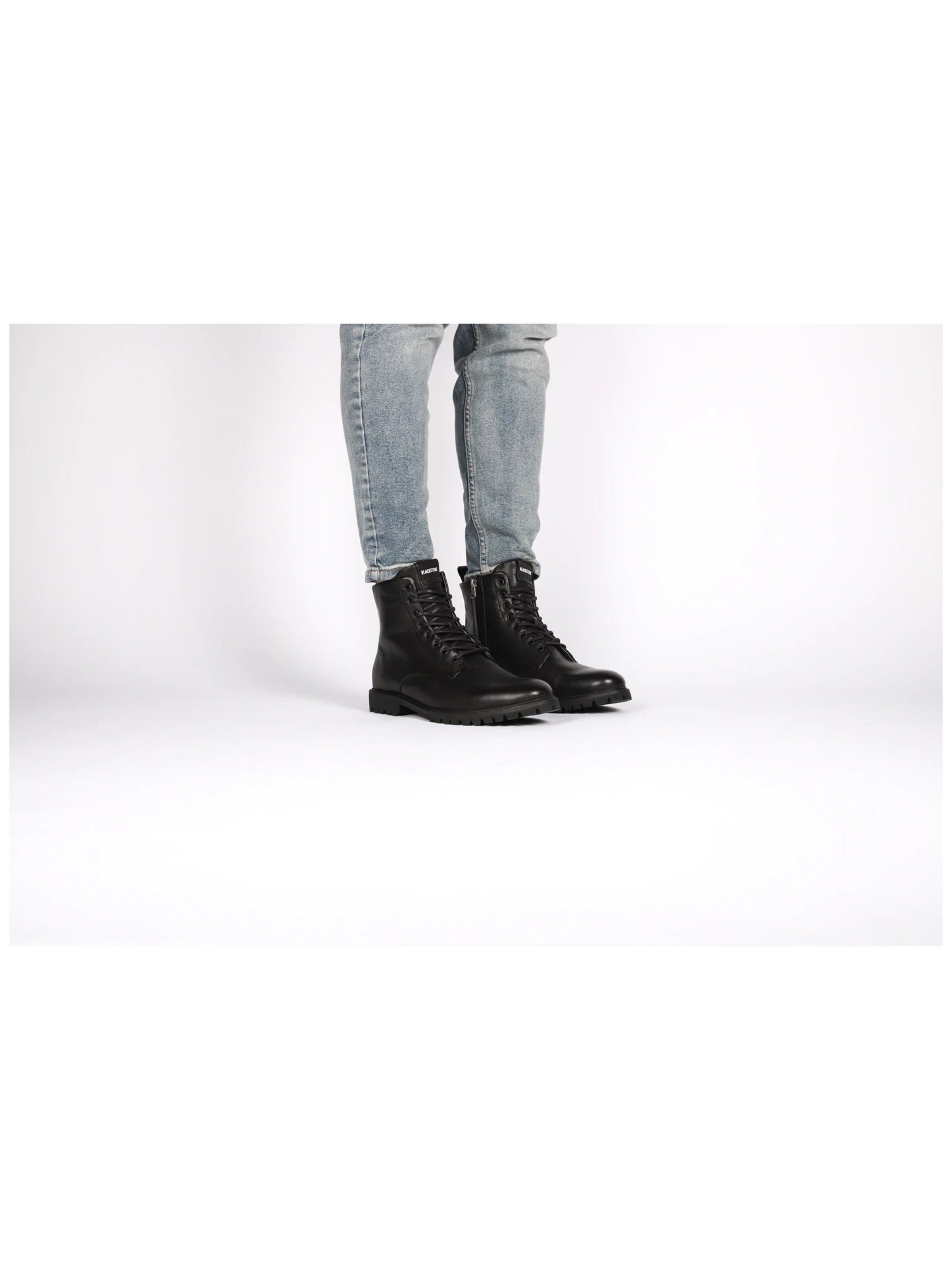 BLACKSTONE Boots med snörning 'Jaxon SG33' i svart