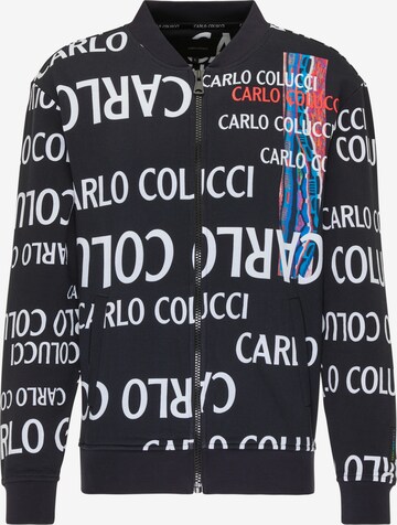 Carlo Colucci Zip-Up Hoodie 'Conforti' in Black: front