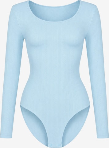 cfab - Body moldeador 'Longsleeve Bodysuit Sculpting Shapewear with Briefs' en azul: frente