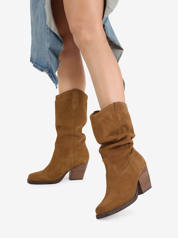 BRONX Cowboy Boots 'Fu-Zzy' in Brown