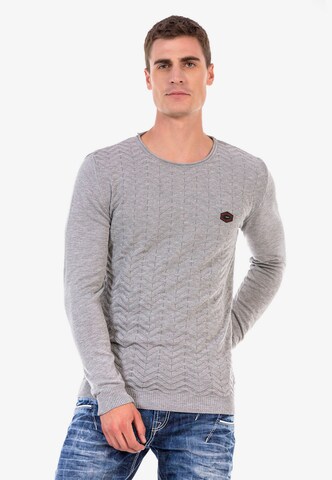 CIPO & BAXX Strickpullover in Grau: predná strana