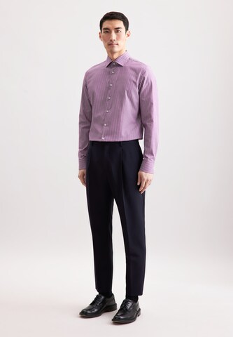 Coupe slim Chemise business 'Schwarze Rose' SEIDENSTICKER en violet