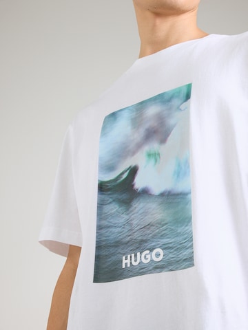 HUGO Majica 'Nalotrix' | bela barva