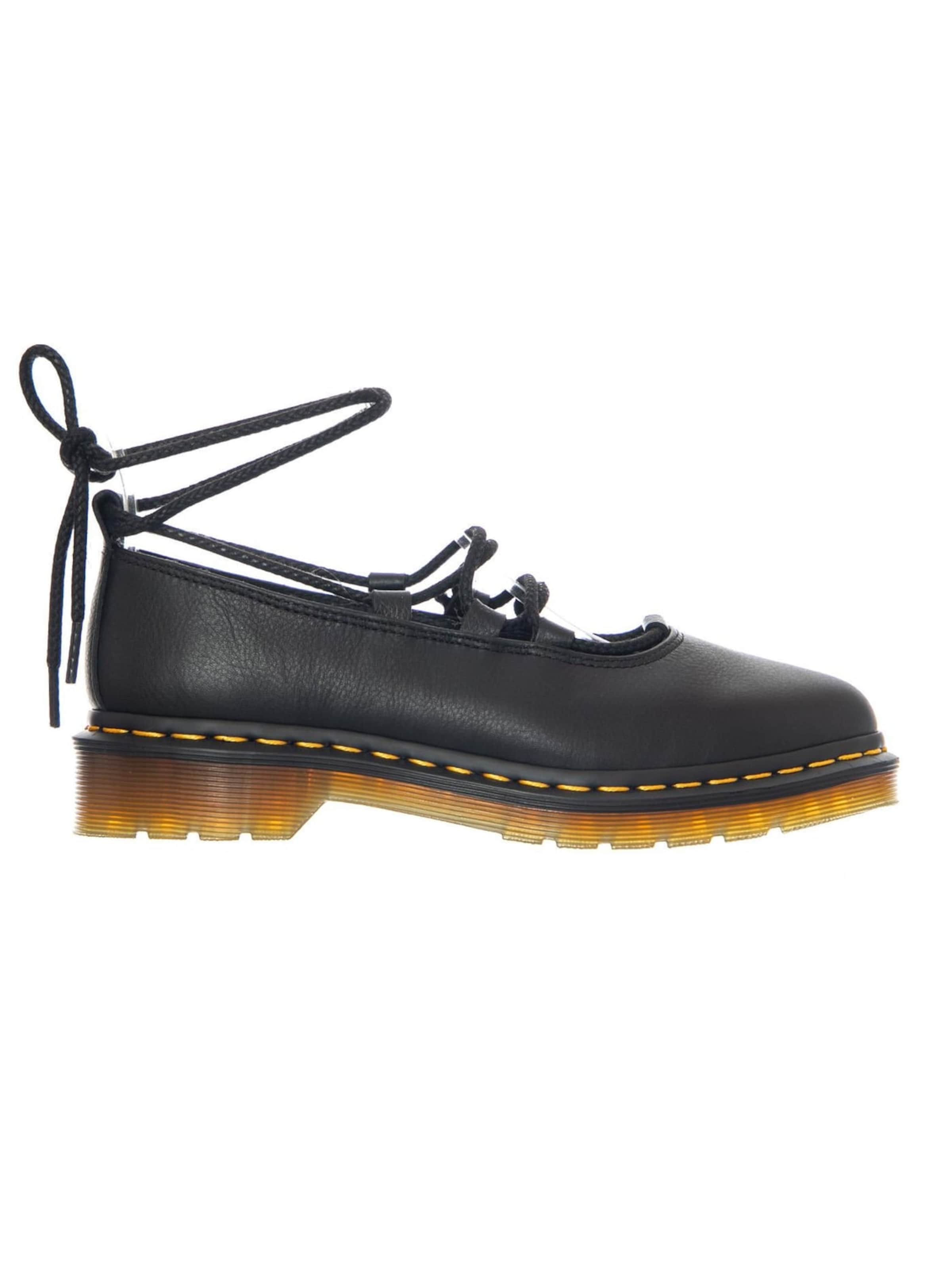 Scarpa stringata 'Elphie II Virginia Black' di Dr. Martens in nero: frontale