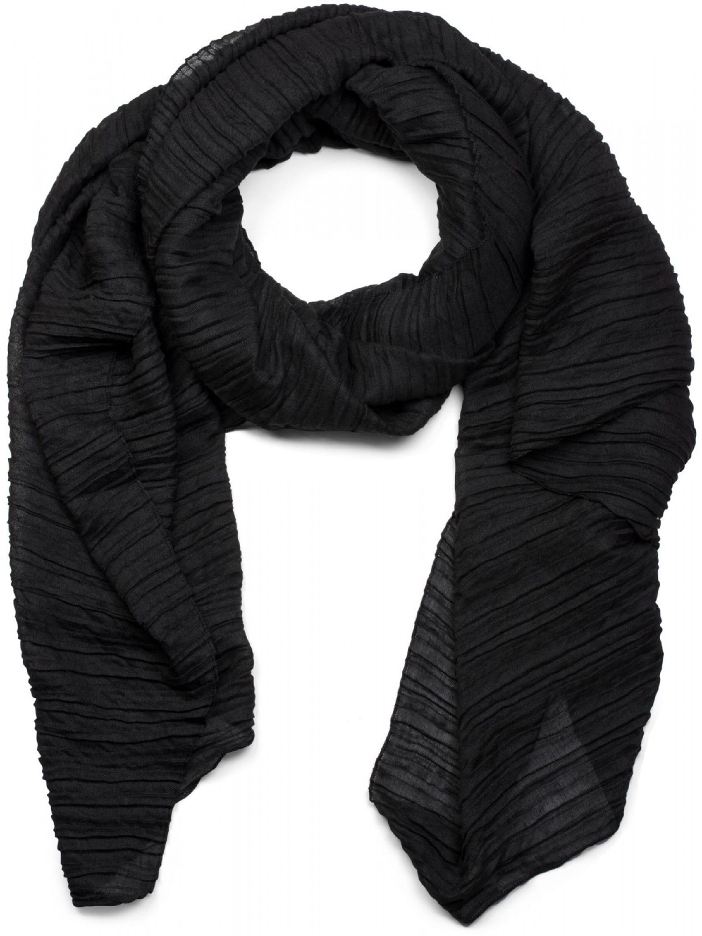 styleBREAKER Schal 'Gekreppter Unifarbener Schal'‌‌‌‌‌ in One Size in schwarz, Produktansicht