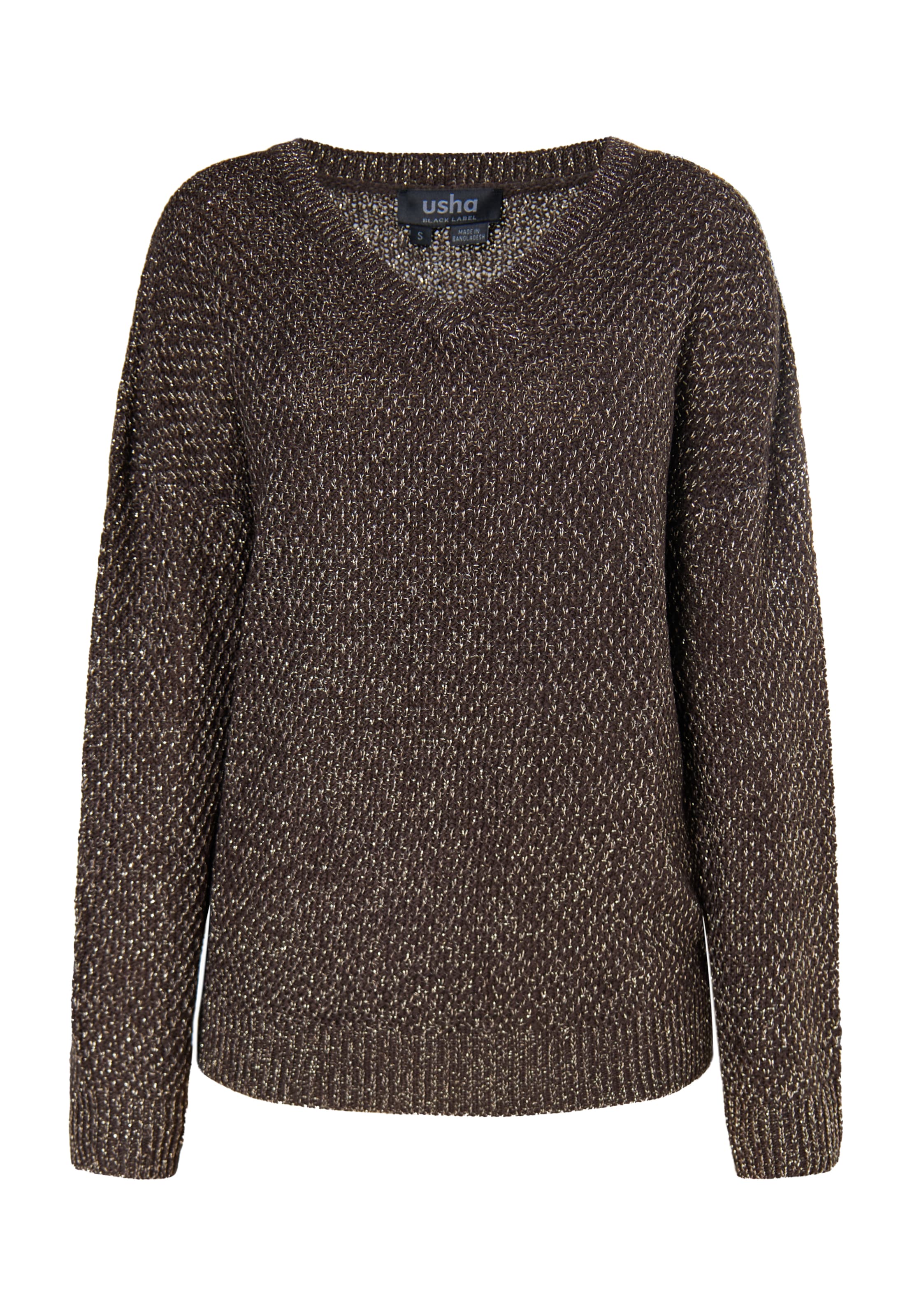 usha BLACK LABEL Pulover | rjava barva: sprednja stran