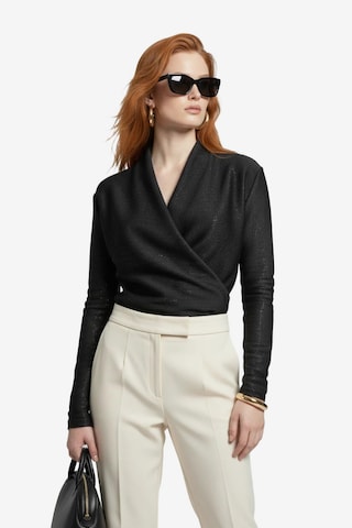 No Matter What Shirt bodysuit in Black: front