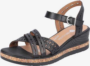REMONTE Páskové sandály – černá: přední strana