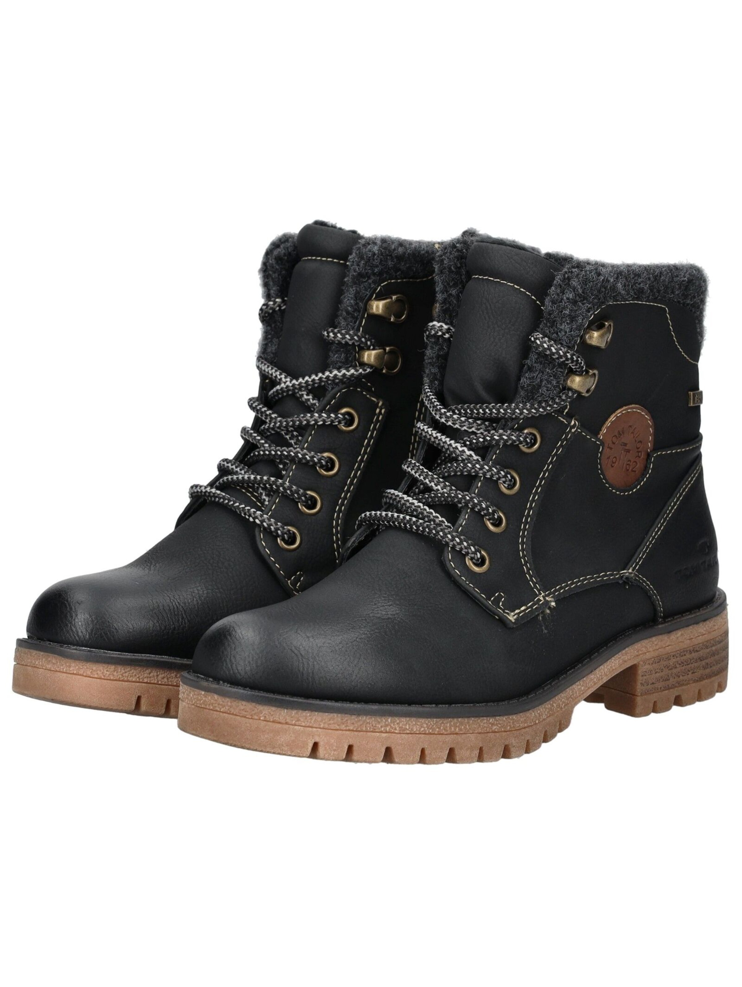 Bottines à lacets TOM TAILOR en noir