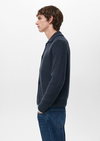 MANGO MAN Knit Cardigan in Blue