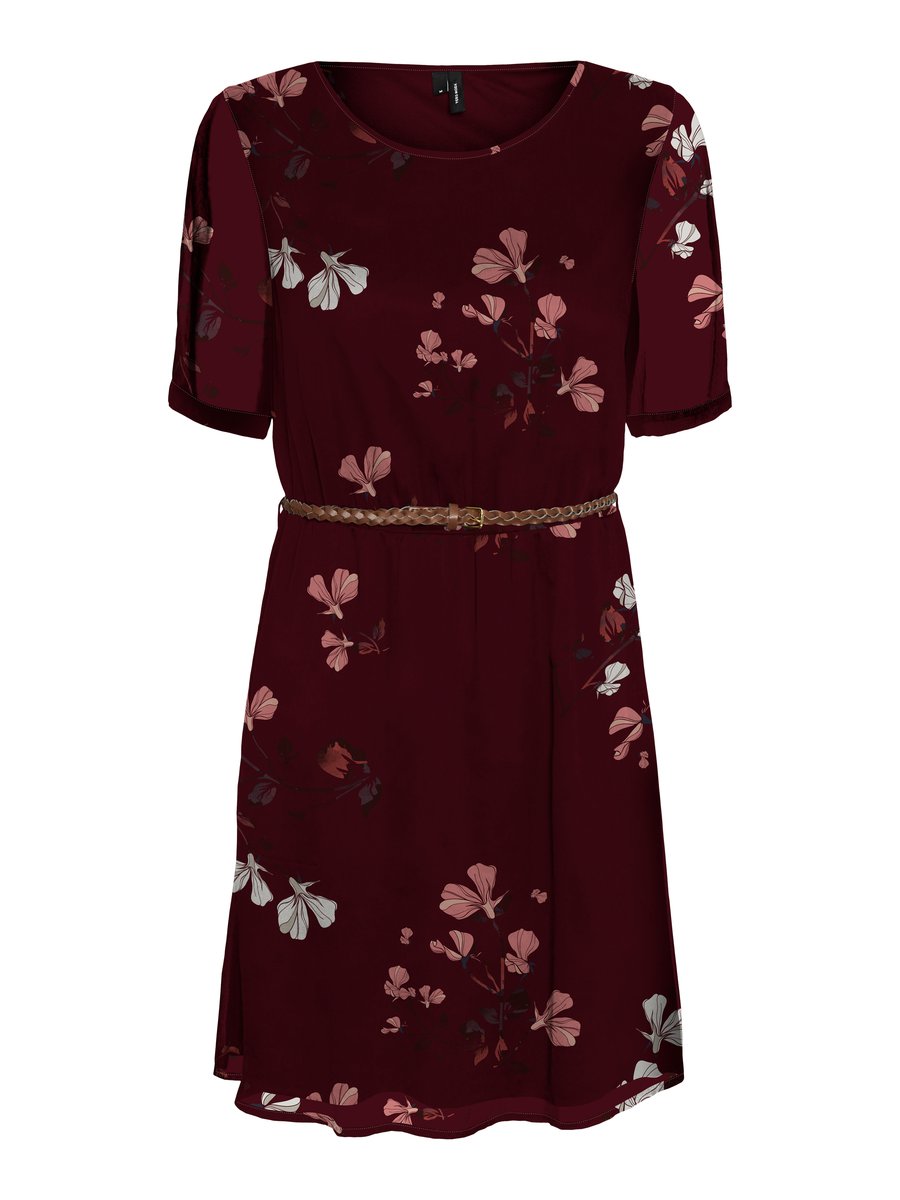 Bardziej zrównoważony Odzież VERO MODA Sukienka w kolorze Wiśniowo-Czerwonym 