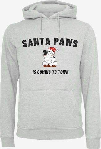 F4NT4STIC Sweatshirt 'Santa Paws Christmas Cat' in Grey: front