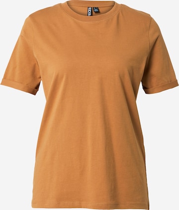 Maglietta 'RIA' di PIECES in marrone: frontale