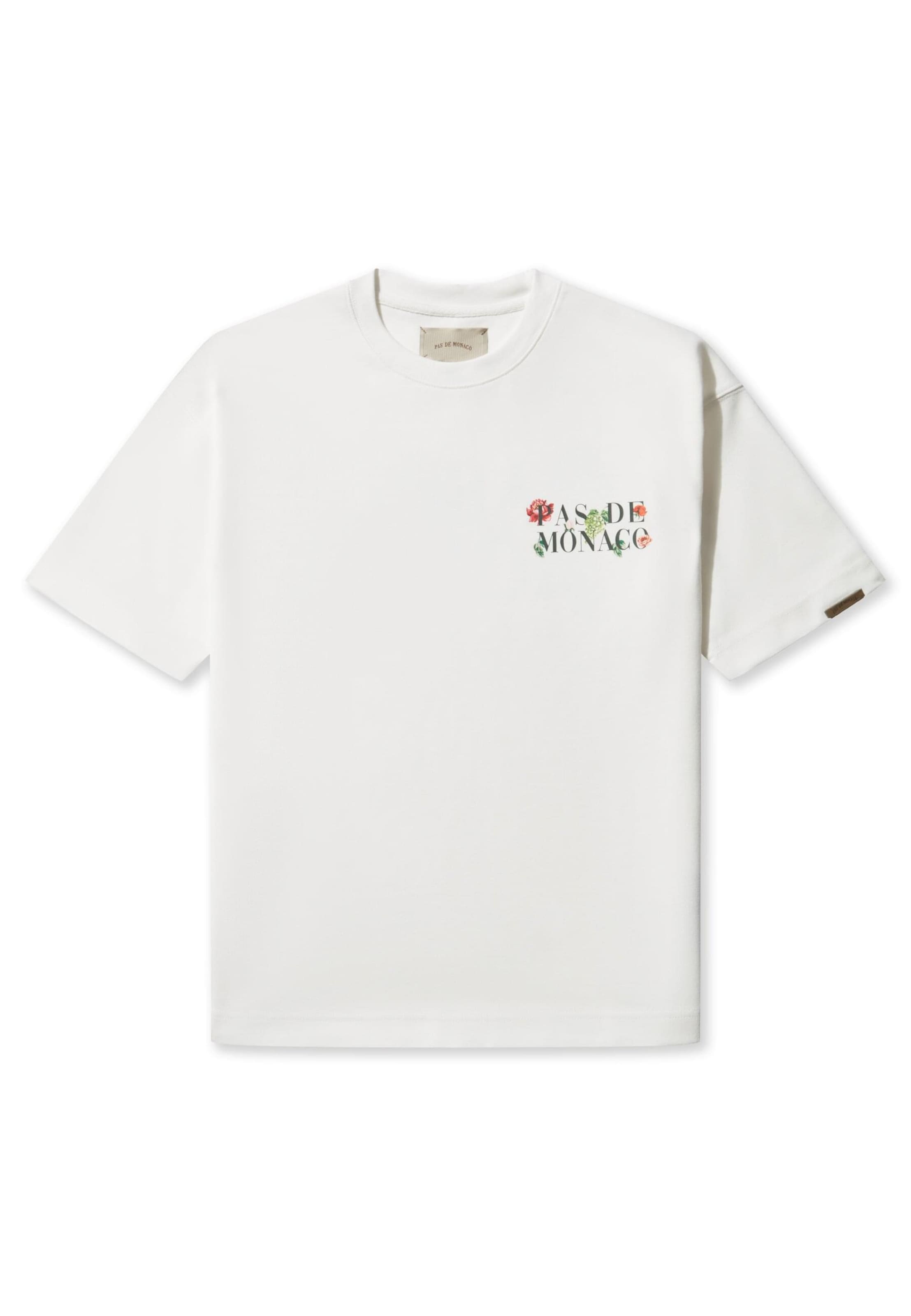 Tricou 'FLORALE' de la Pas De Monaco pe alb: față