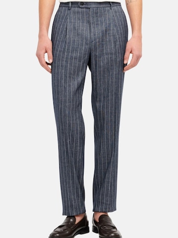 Manuel Ritz Regular Pleat-front trousers in Blue: front