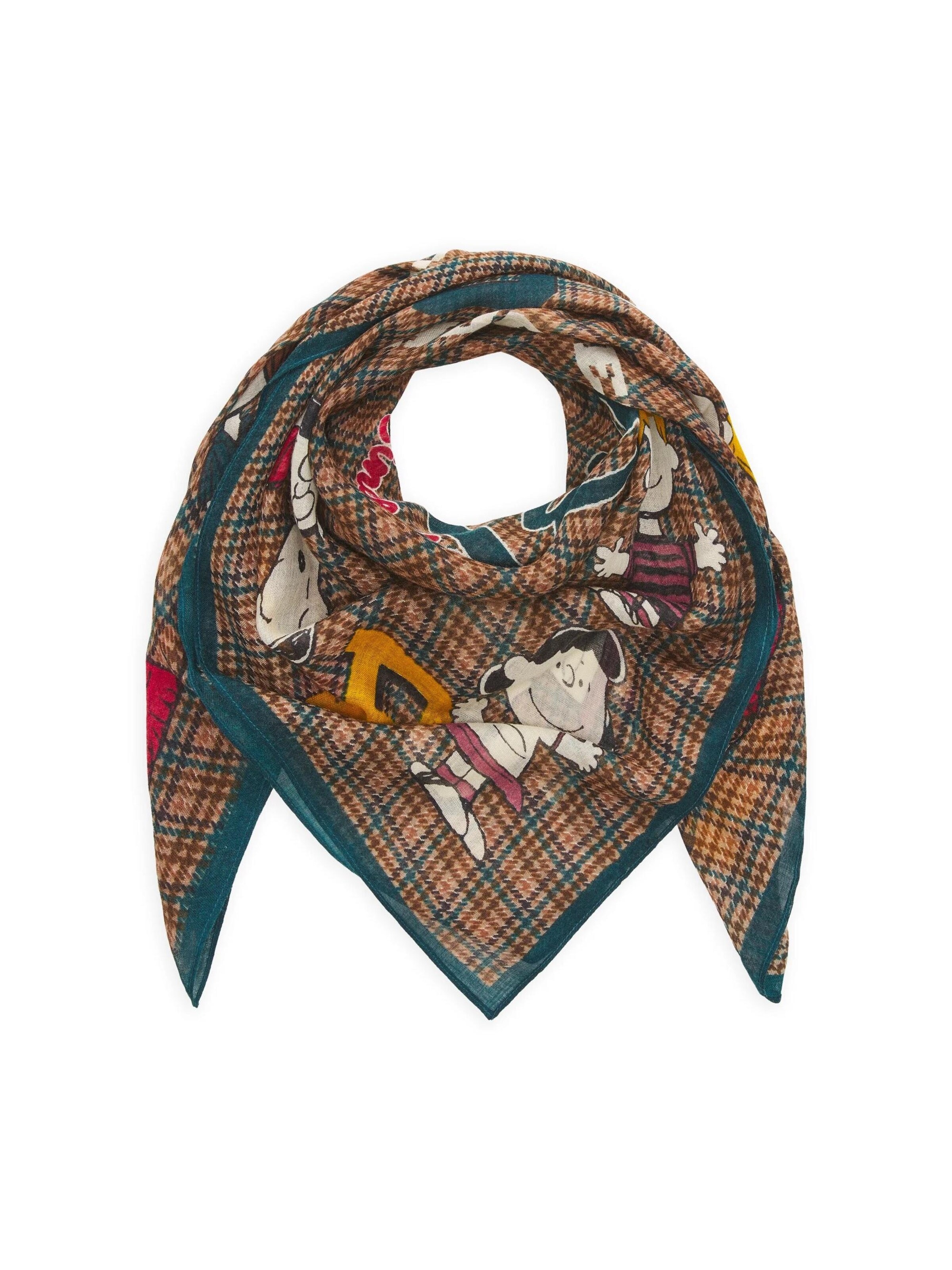 CODELLO Scarf 'Codello Peanuts Tuch mit Peanuts-Motiven und Schriftzug' in Beige: front