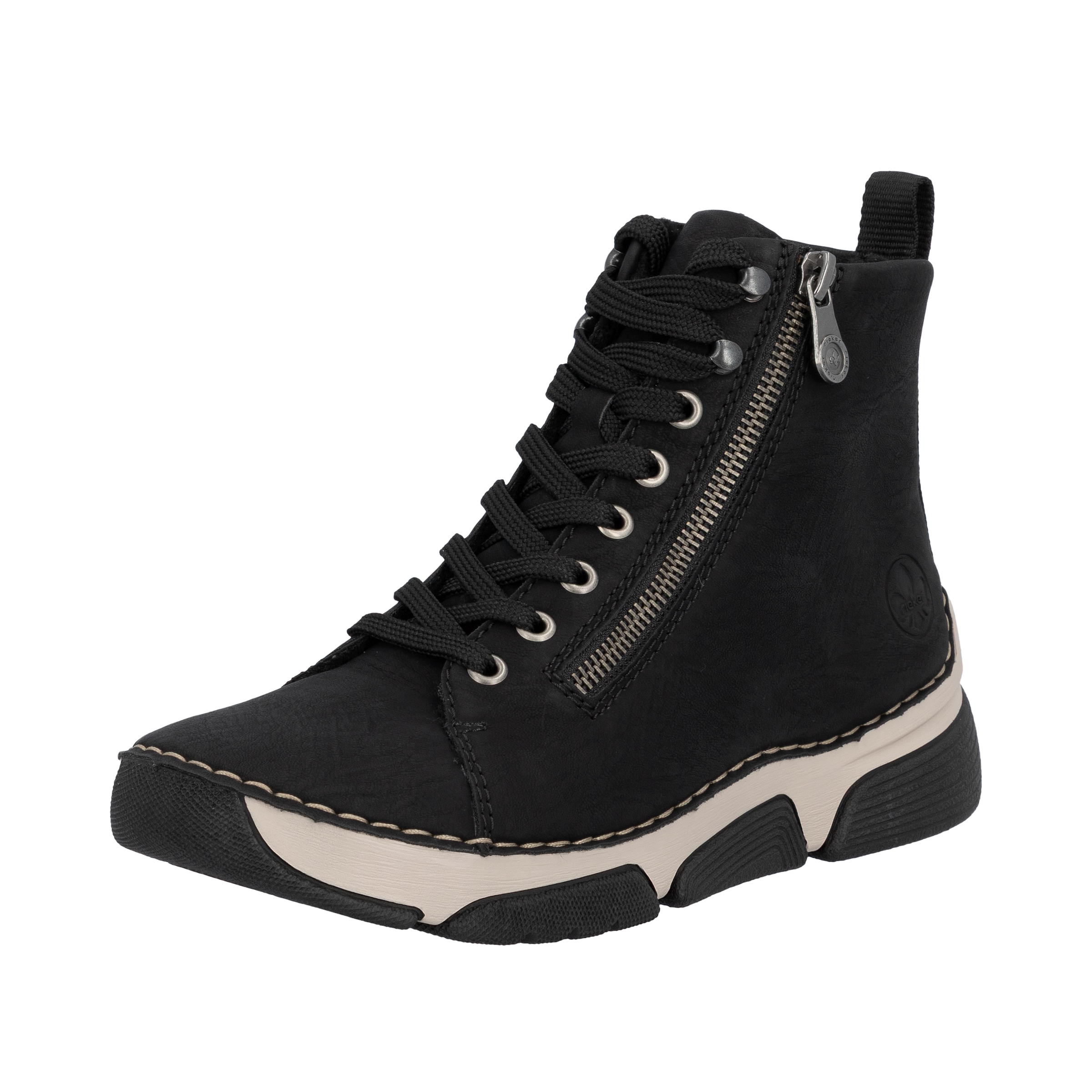 Bottines à lacets '45920' Rieker en noir : devant