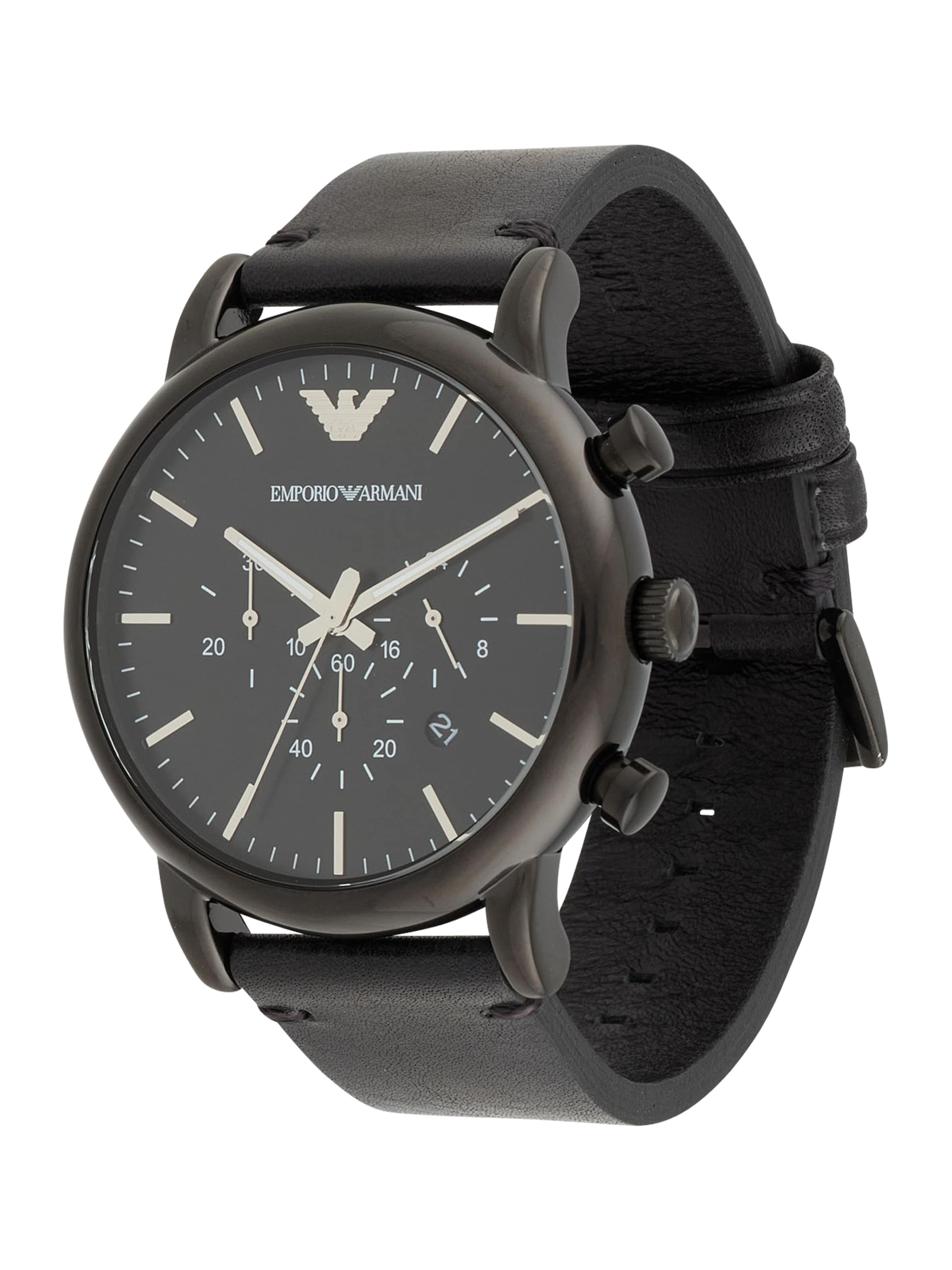 Emporio Armani Analogna ura | črna barva: sprednja stran