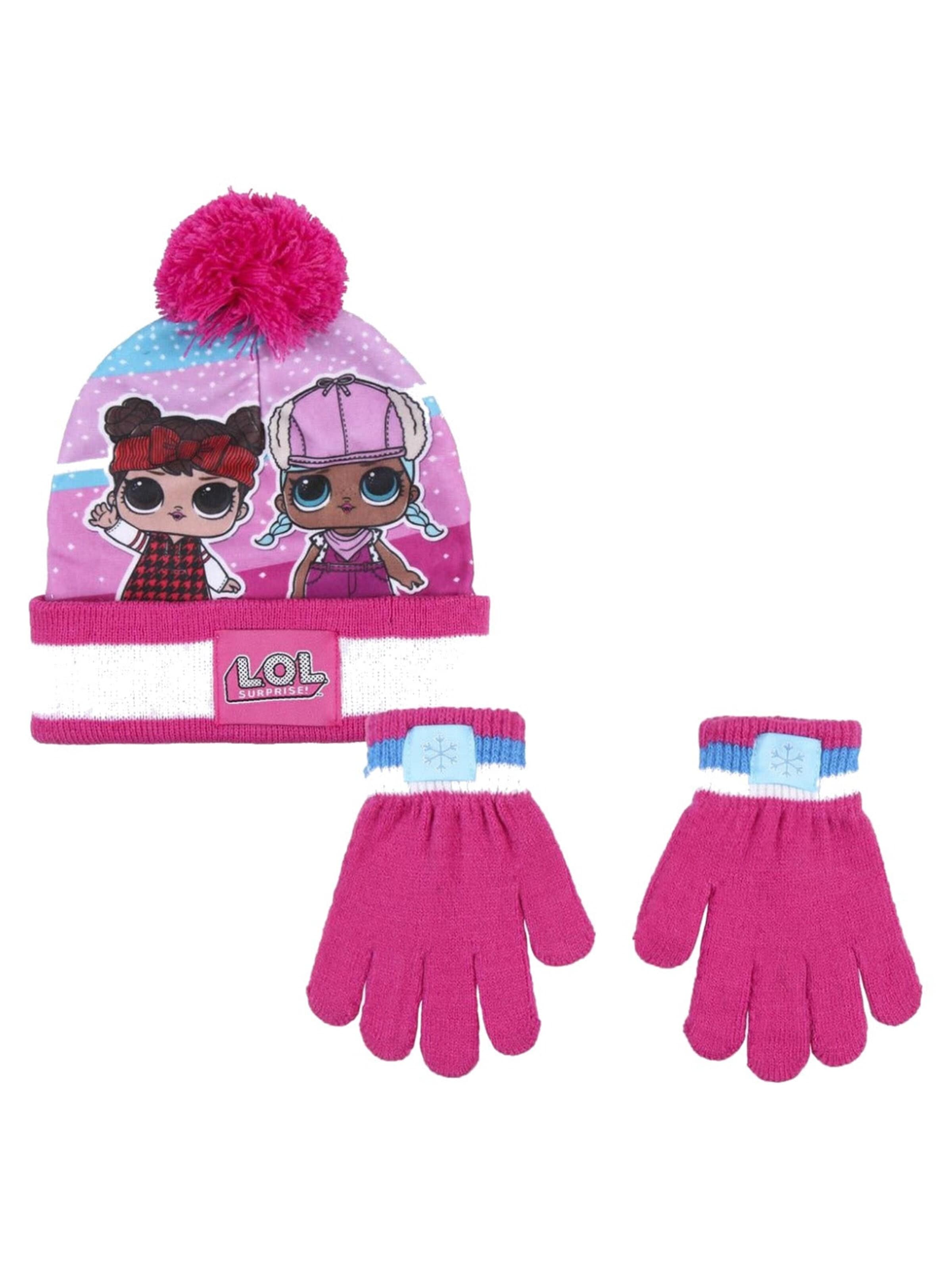 L.O.L Surprise! Beanie 'LOL Surprise Winterset Muts en Handschoenen' in Pink: front