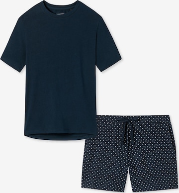 SCHIESSER Pyjama 'Cotton' in Blauw: voorkant