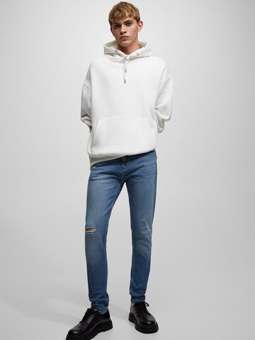 Coupe slim Jean Pull&Bear en bleu : devant