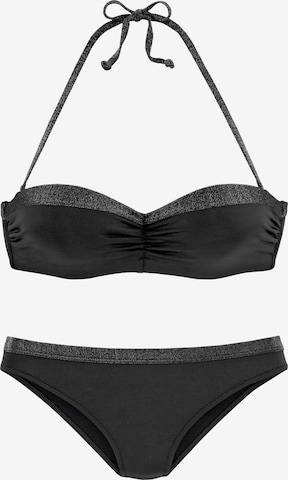 JETTEBandeau Bikini - crna boja: prednji dio