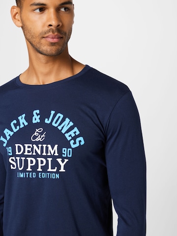 JACK & JONES قميص بلون أزرق