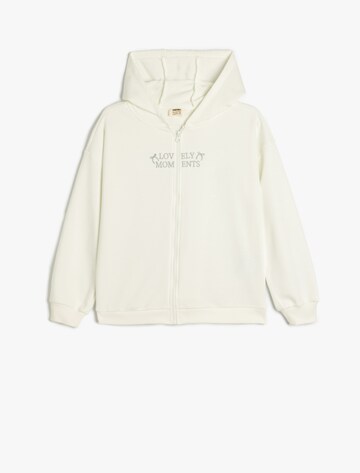 Koton Zip-Up Hoodie in Beige: front