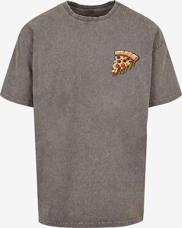 Merchcode Shirt 'Pizza Comic' in Grijs: voorkant
