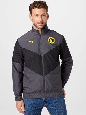 PUMA Athletic Jacket 'BVB Prematch' in Grey: front
