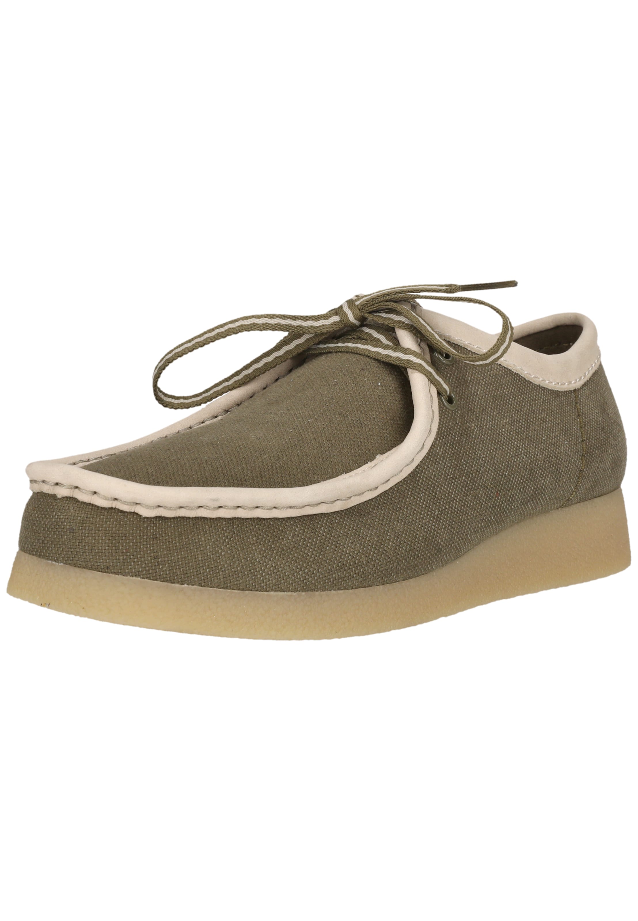 CLARKS Lace-up shoe 'Wallabee EVO' in Green: front
