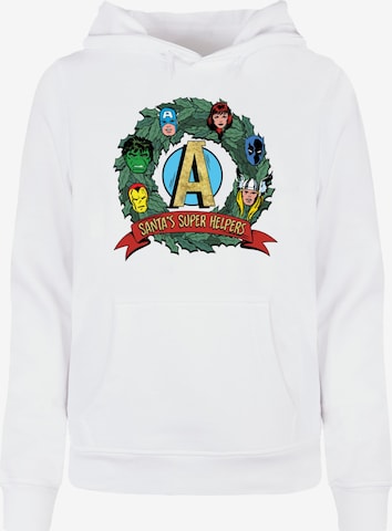 ABSOLUTE CULT Sweatshirt 'Marvel - Santa's Super Helpers' in Weiß: predná strana