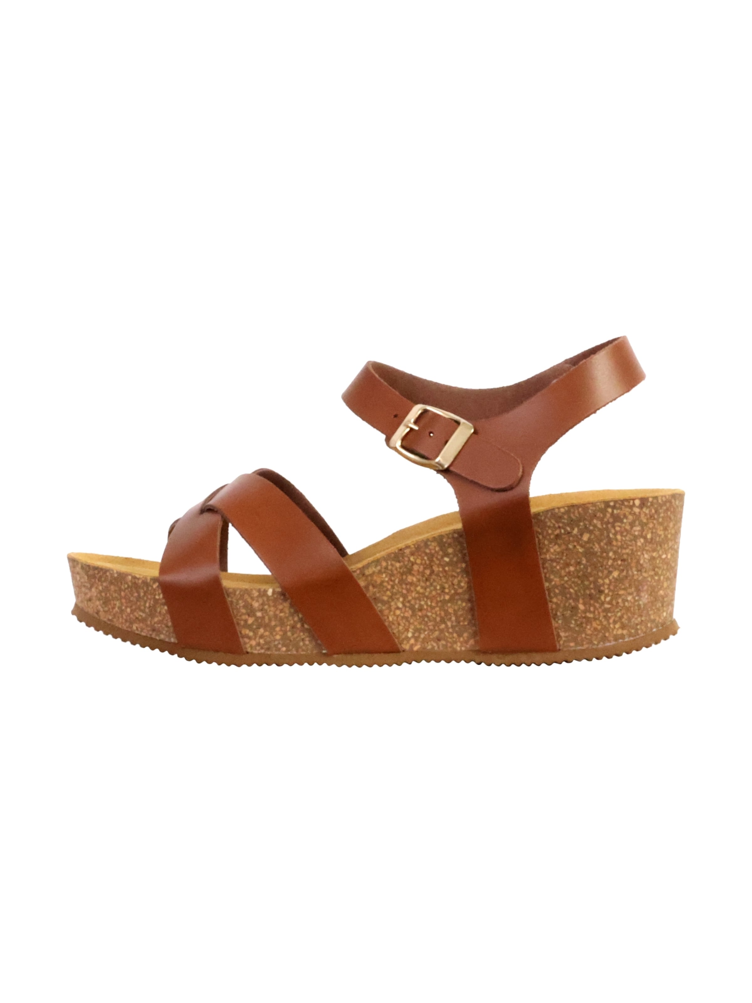 Sandales 'Noga Ety Edge Ledersandalen mit Keilabsatz' The Divine Factory en marron : devant