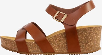Sandales 'Noga Ety Edge Ledersandalen mit Keilabsatz' The Divine Factory en marron : devant