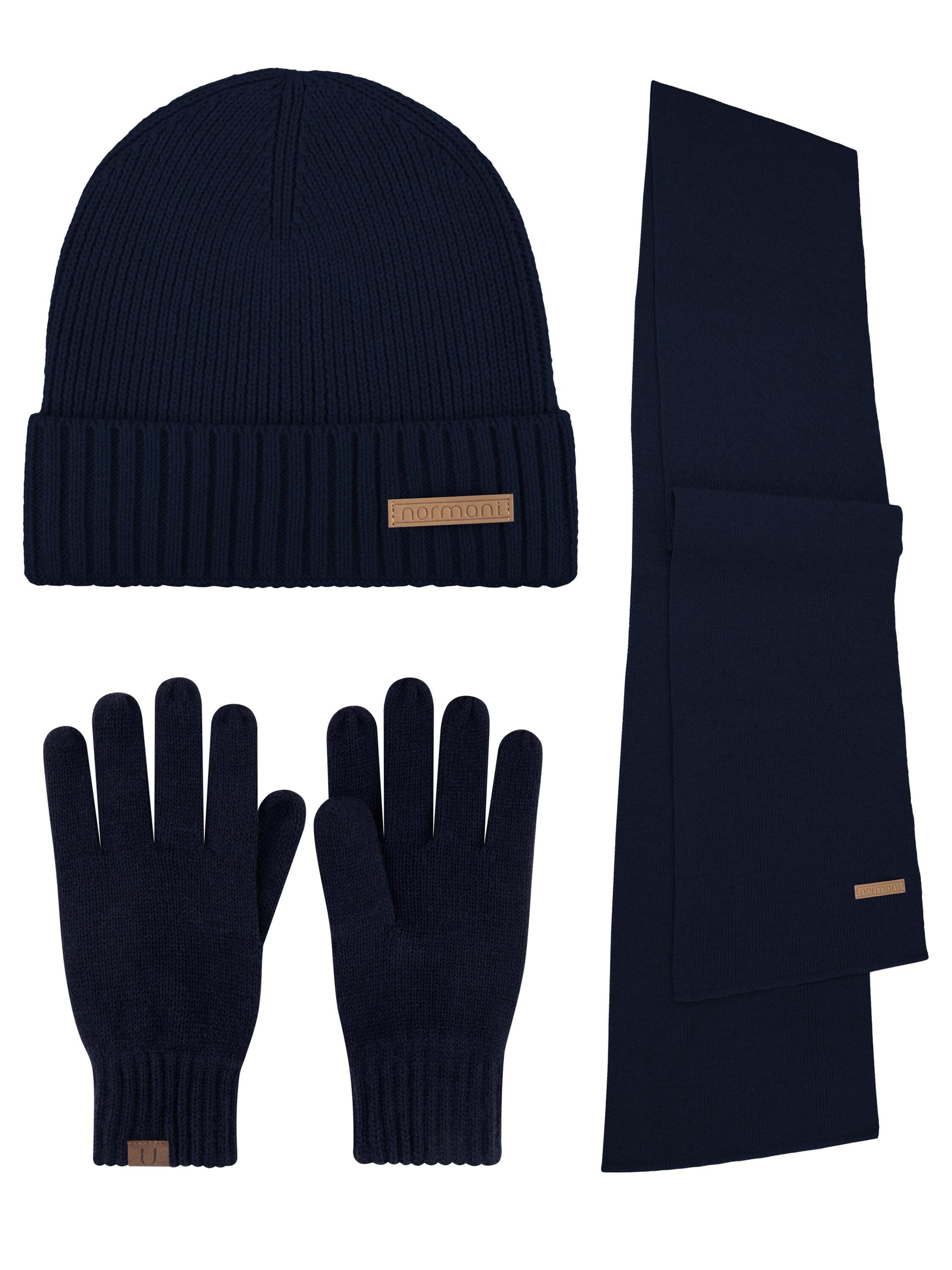 normani Beanie 'Mütze, Schal und Handschuhe Yuma ' in Blue: front
