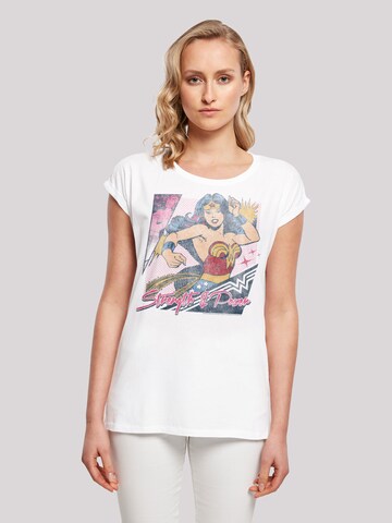 T-shirt 'DC Comics Wonder Woman Strength & Power' F4NT4STIC en blanc : devant