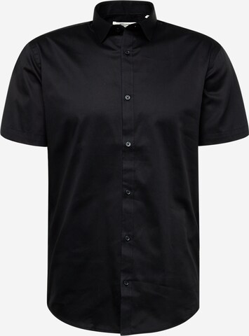 Slim fit Camicia 'CARDIFF' di JACK & JONES in nero: frontale