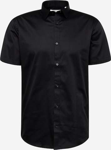 JACK & JONES - Ajuste estrecho Camisa 'CARDIFF' en negro: frente