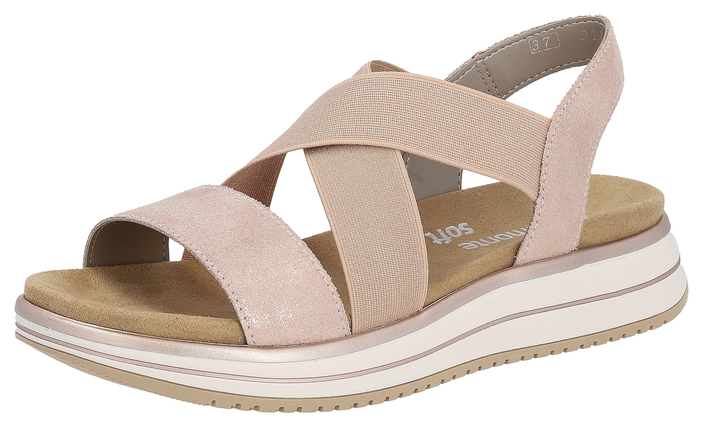 REMONTE Strap Sandals in Pink: front
